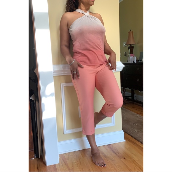 NWT! WHBM CORAL HAZE - SLIM CROPPED PANTS - Picture 2 of 16